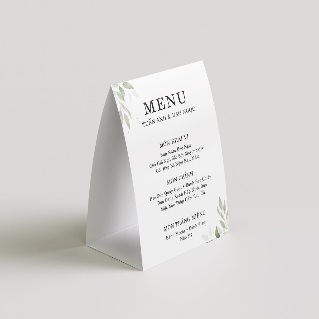 Thực Đơn Đám Cưới (Menu Tờ Rời Cao Cấp)