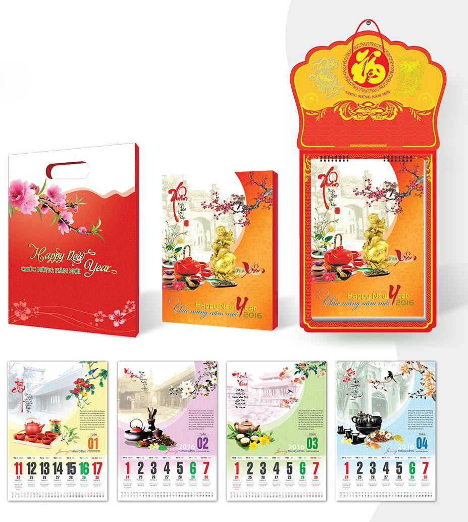 In Bộ Khánh Treo Và Lịch Bloc Cao Cấp Số Lượng Nhỏ